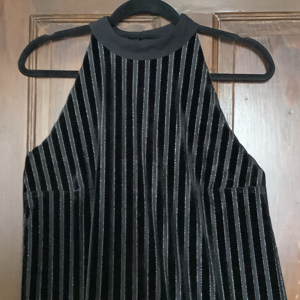 Black and Silver Striped Tent dress.